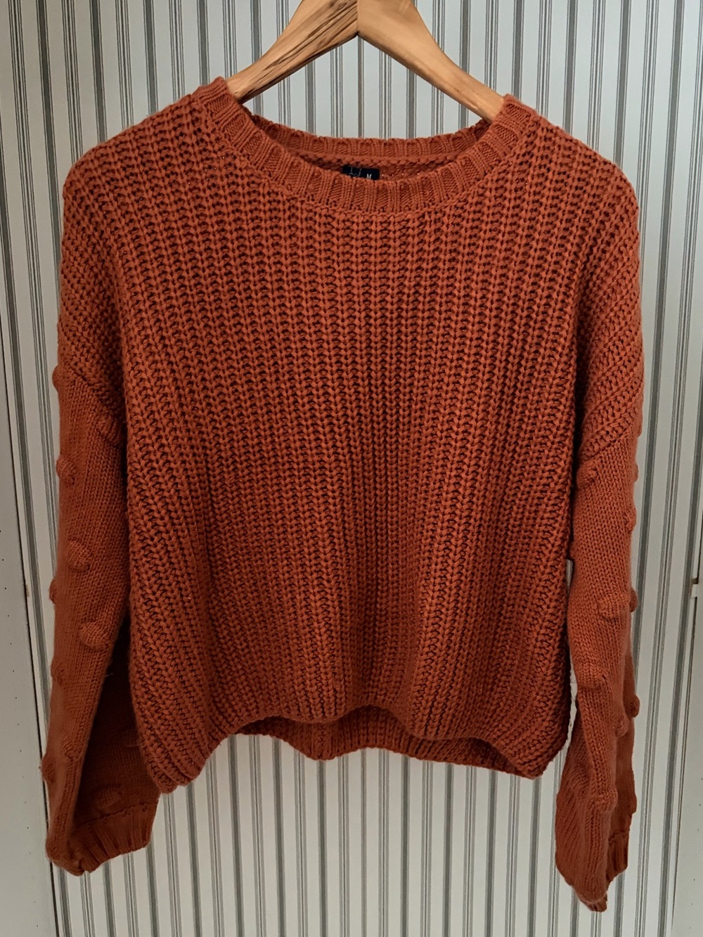moon & madison Rust Orange Crewneck Knit Sweater